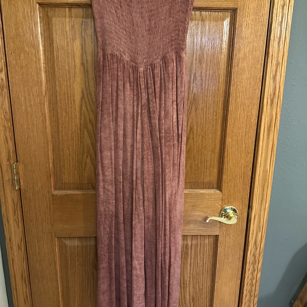 Mauve strapless jumpsuit